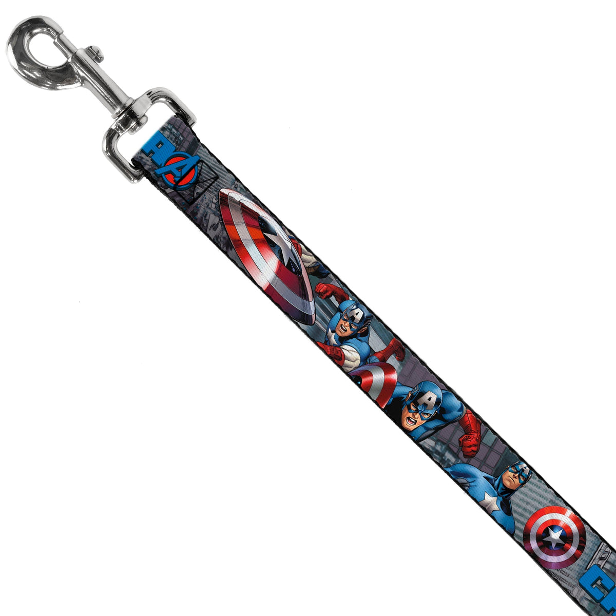 Dog Leash - CAPTAIN AMERICA w/Avengers Logo Cityscape 