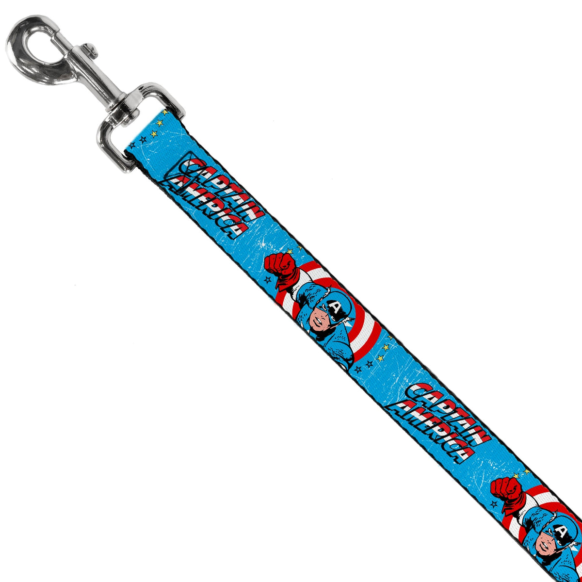 Dog Leash - CAPTAIN AMERICA w/Action Pose Weathered Blue 