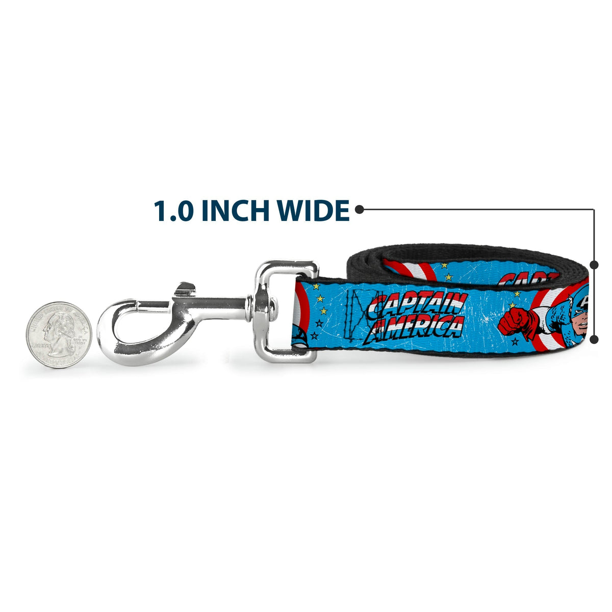 Dog Leash - CAPTAIN AMERICA w/Action Pose Weathered Blue 