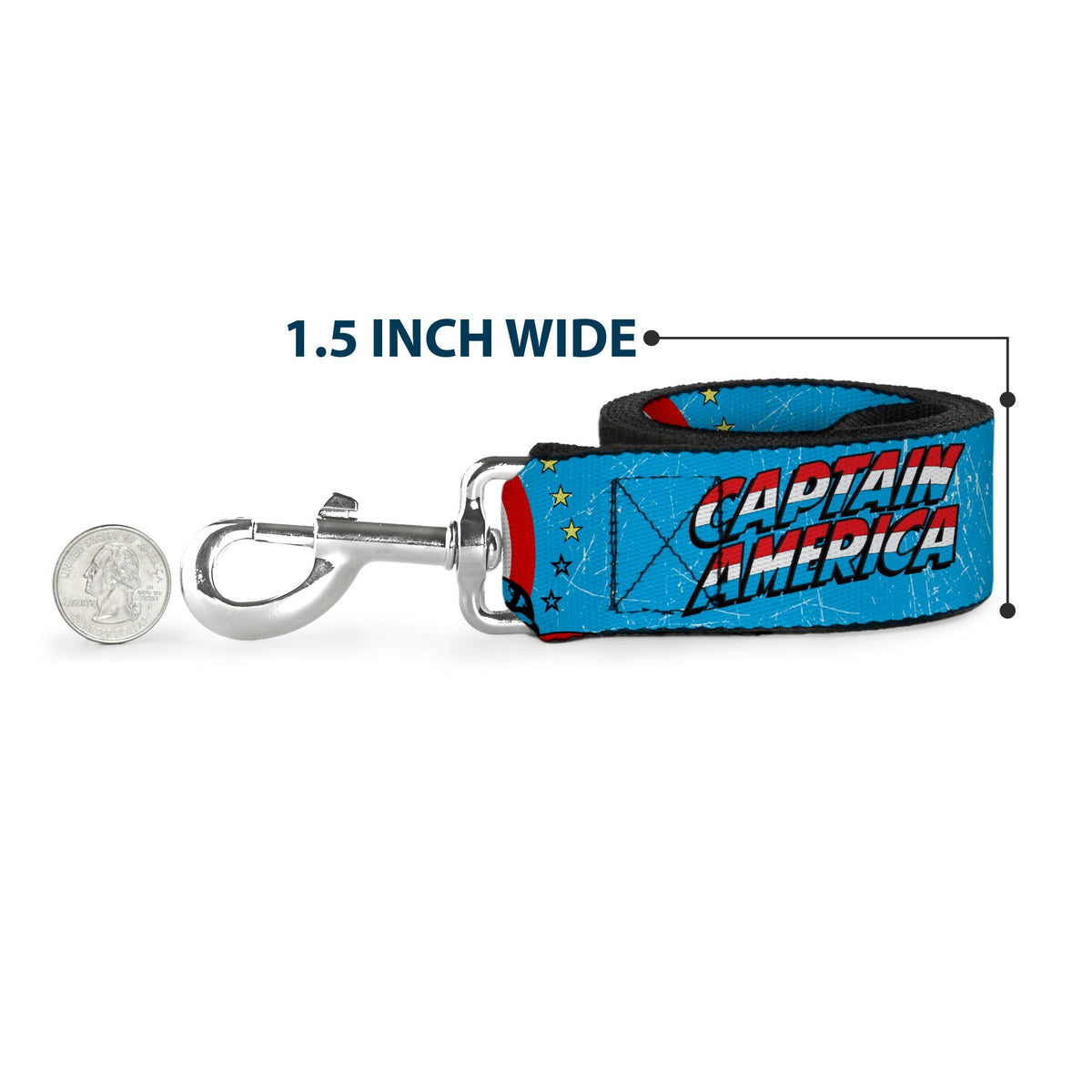Dog Leash - CAPTAIN AMERICA w/Action Pose Weathered Blue 