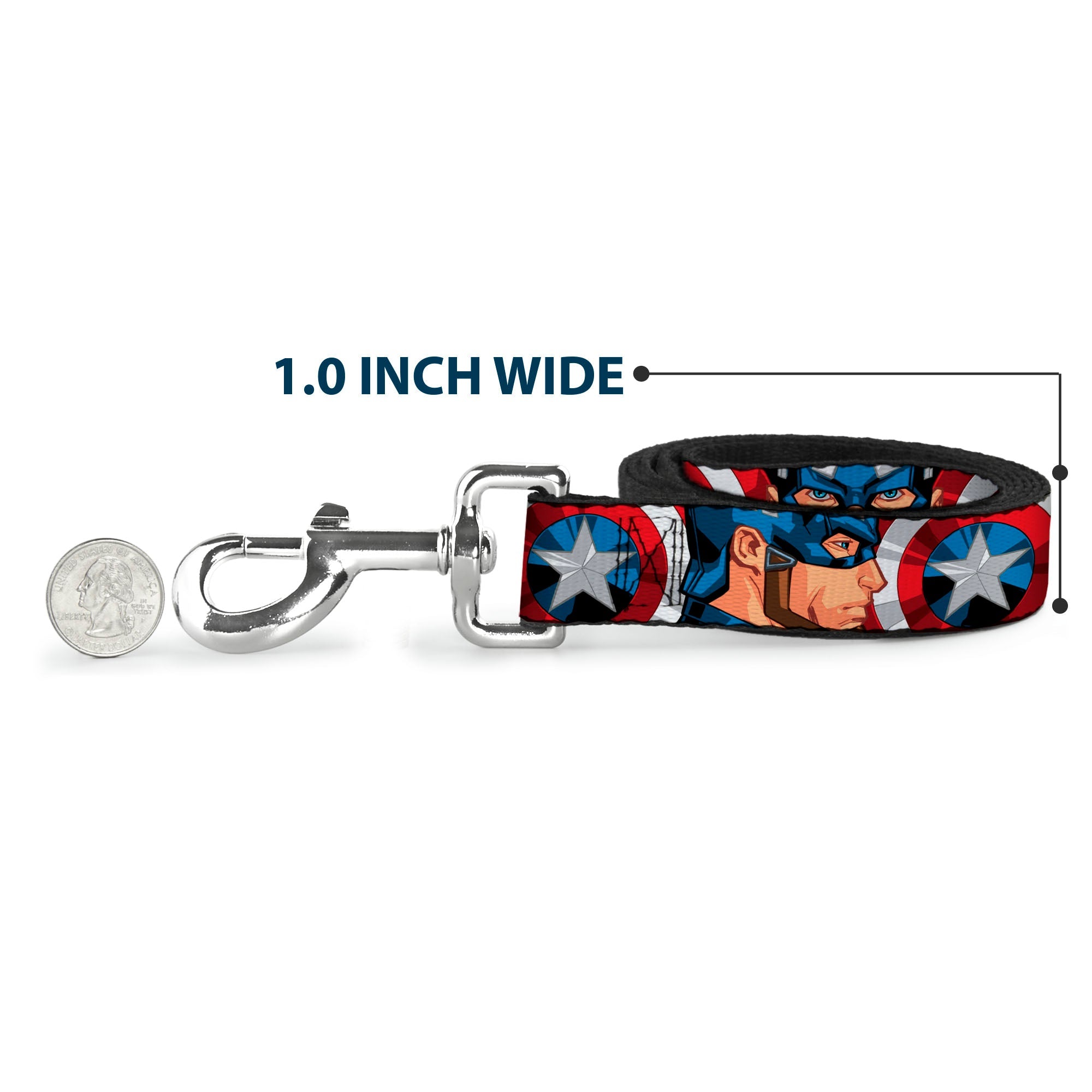 Dog Leash - Captain America Face Turns/Shield CLOSE-UP