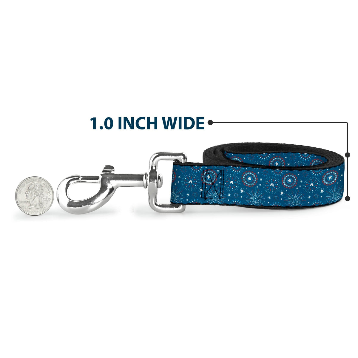 Dog Leash - Captain America Fireworks Icons Blue/Red/White 