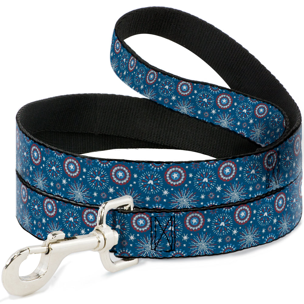 Dog Leash - Captain America Fireworks Icons Blue/Red/White 