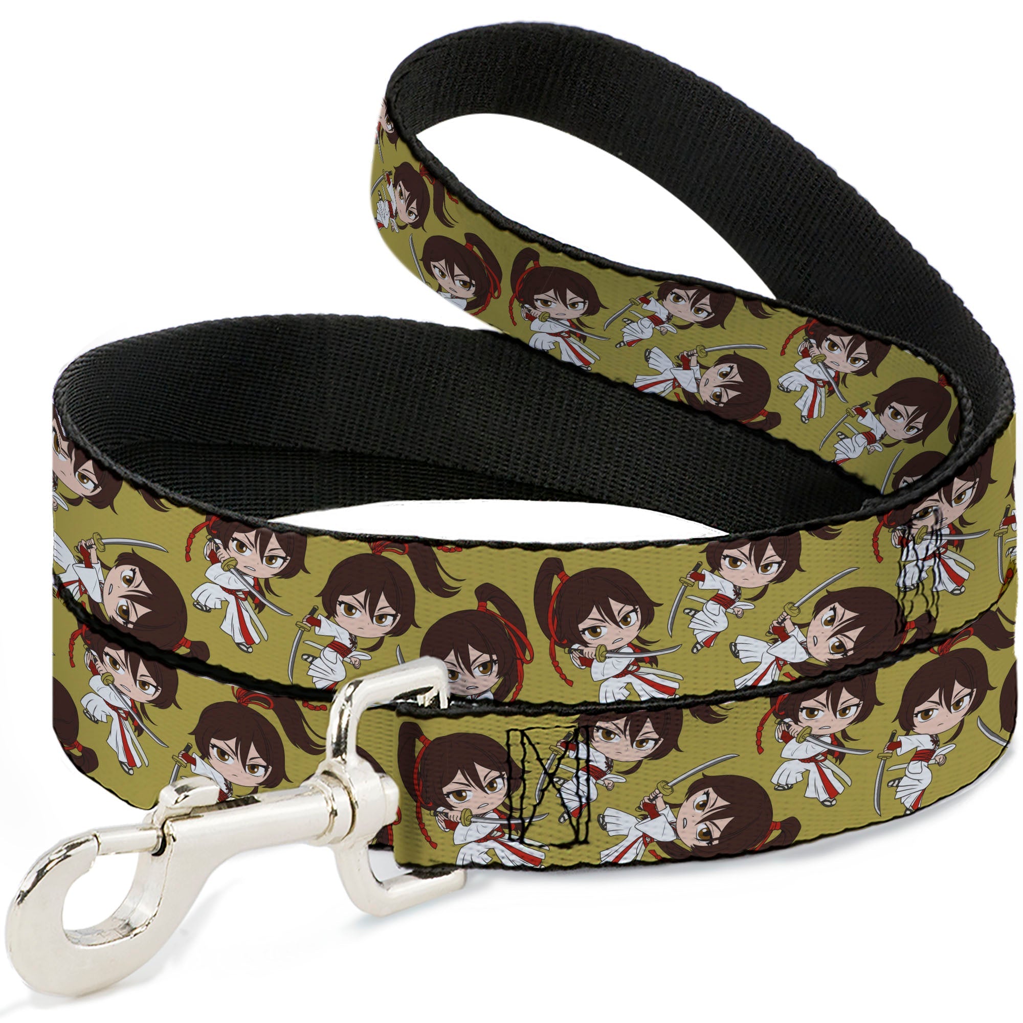 Dog Leash - Hell's Paradise Chibi Sagiri Sword Poses Scattered Golden Yellow