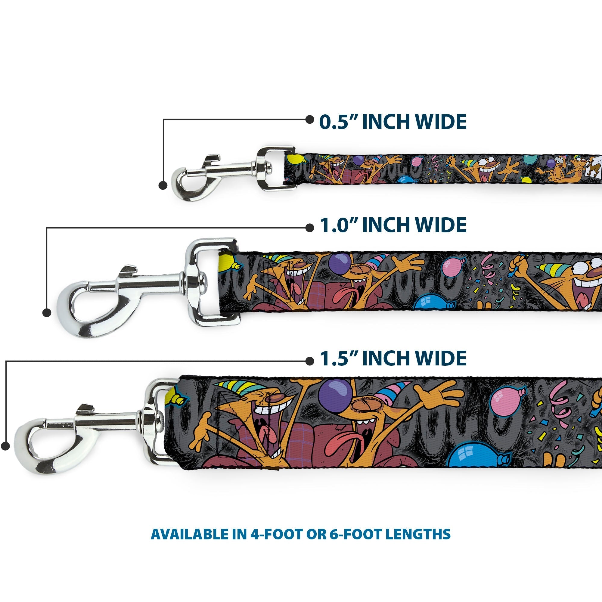 Dog Leash - CatDog Party/Balloons/CATDOG Logo Gray/Black/Multi Color 