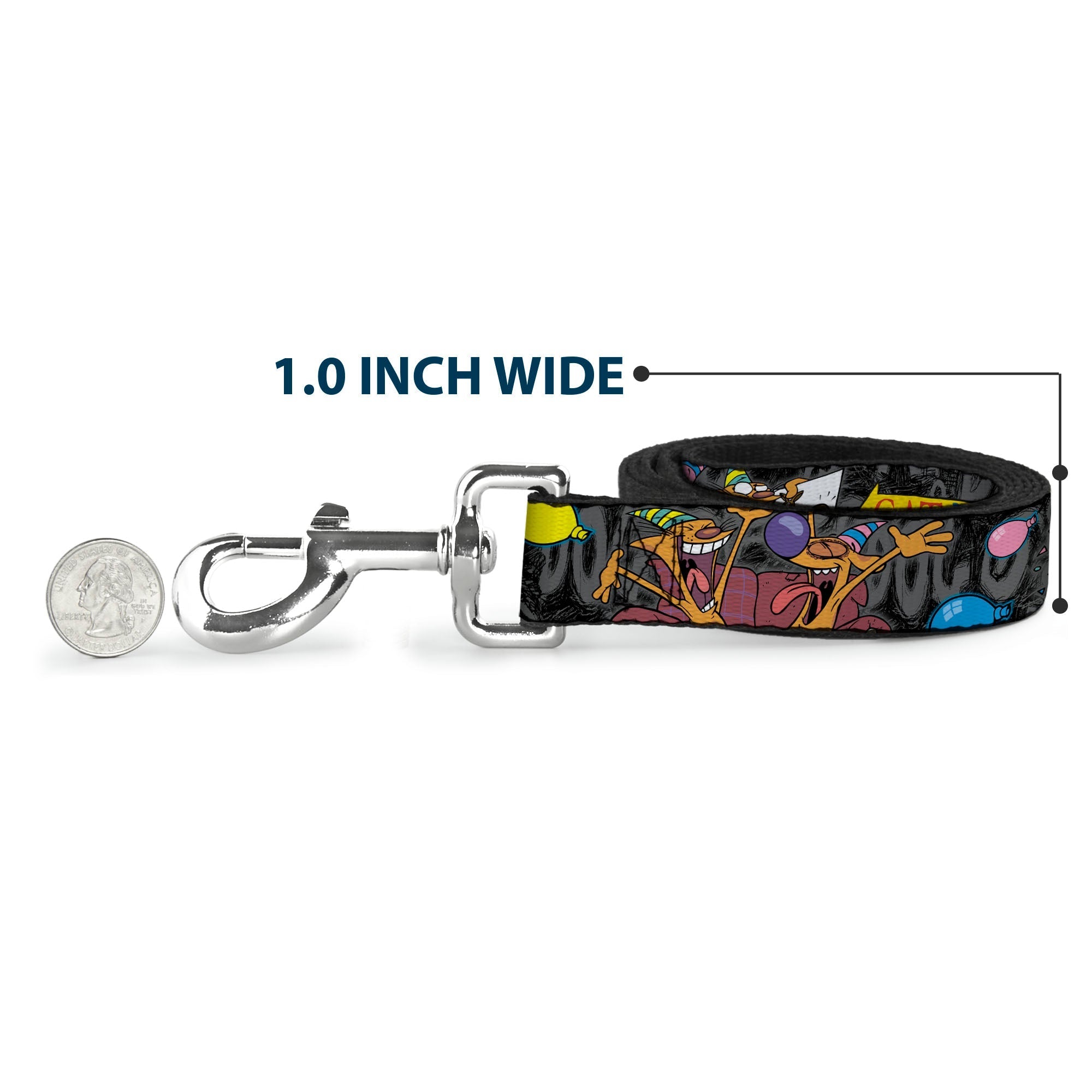 Dog Leash - CatDog Party/Balloons/CATDOG Logo Gray/Black/Multi Color 