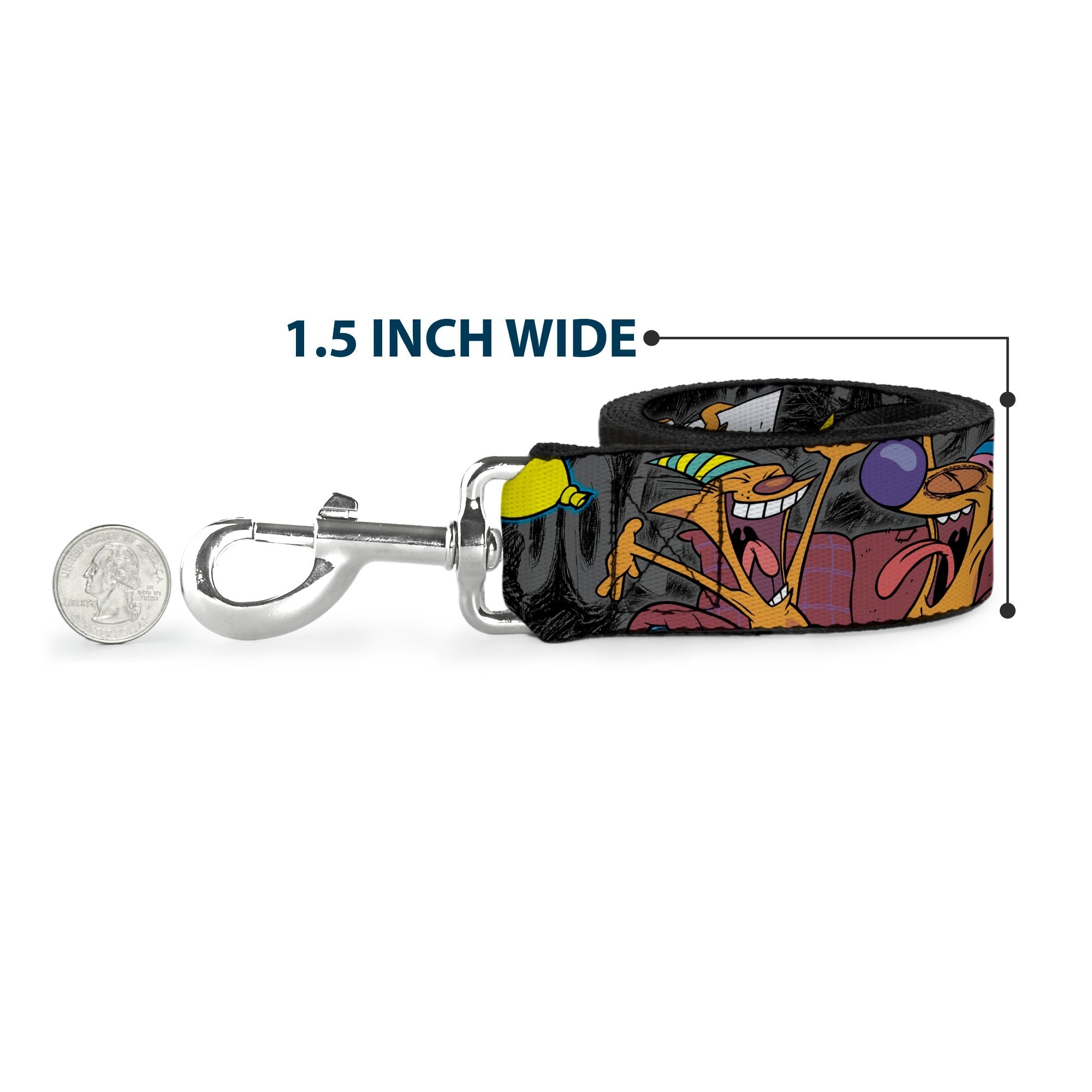 Dog Leash - CatDog Party/Balloons/CATDOG Logo Gray/Black/Multi Color 