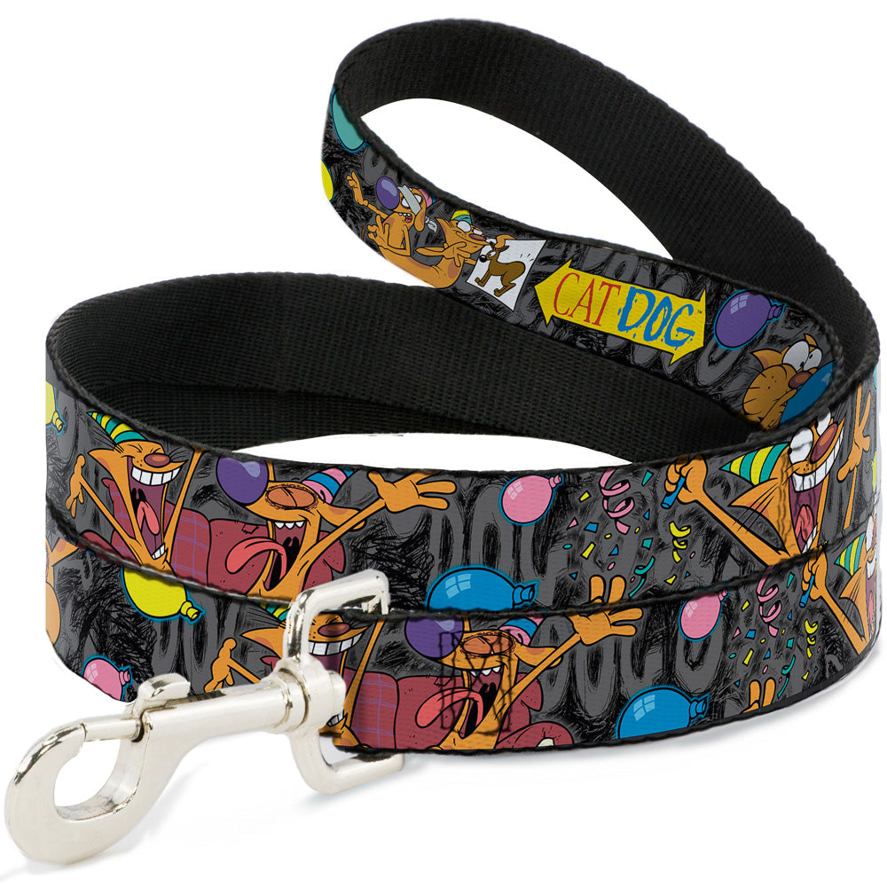 Dog Leash - CatDog Party/Balloons/CATDOG Logo Gray/Black/Multi Color 
