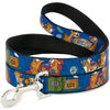 Buckle-Down CatDog Hanging Out Poses Blue Dog Leash