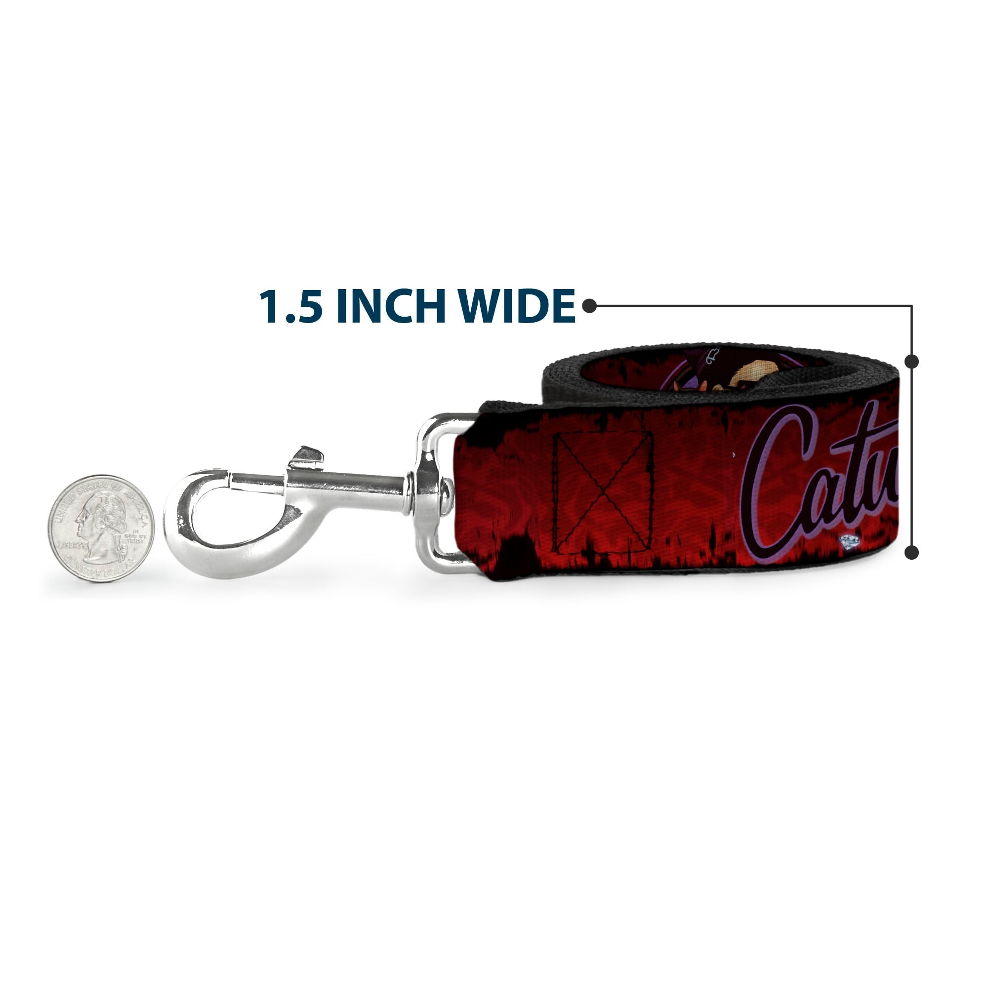 Dog Leash - CATWOMAN Bombshell Pose/Diamonds Red/Purple/Black
