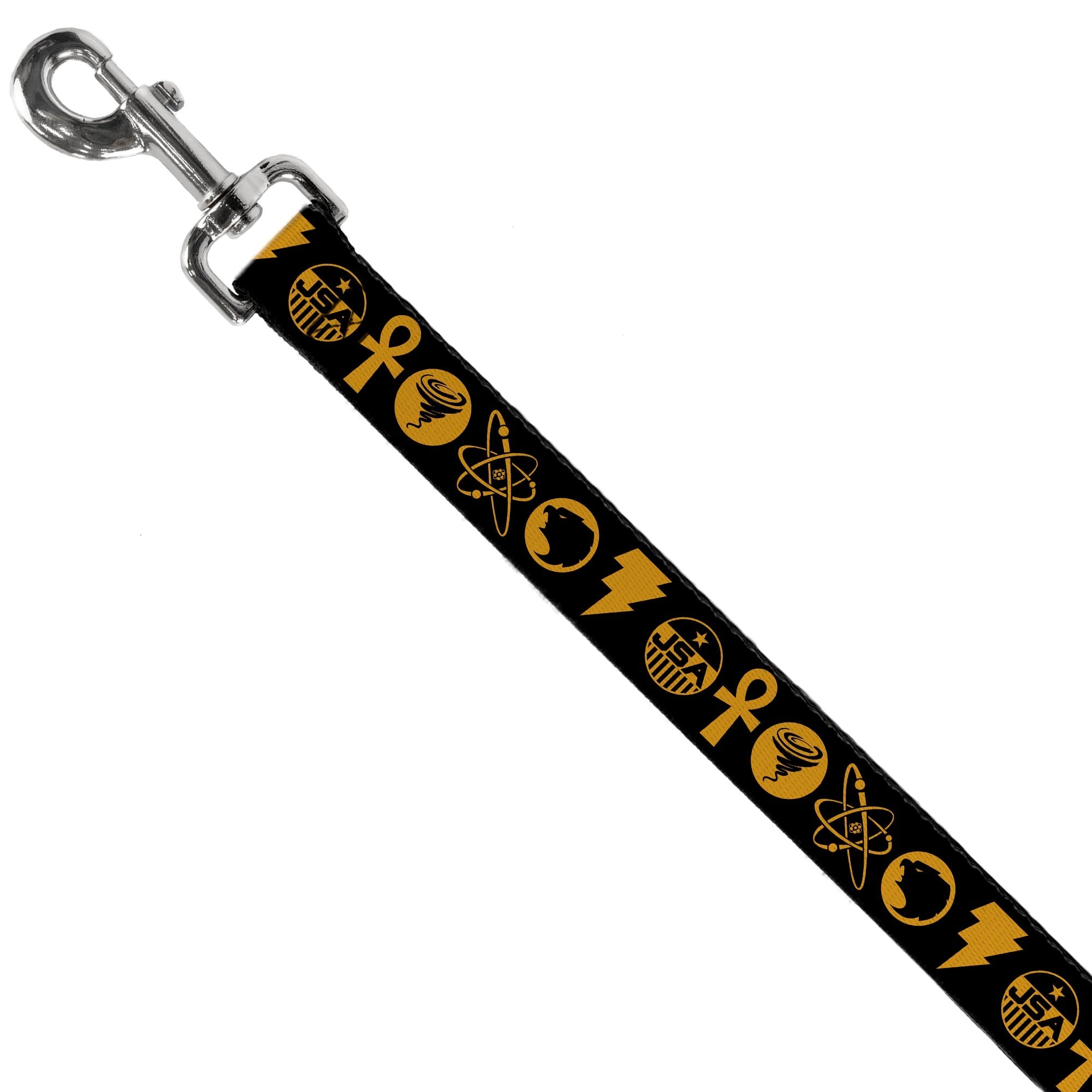 Dog Leash - Black Adam Justice Society Icons Black/Orange 