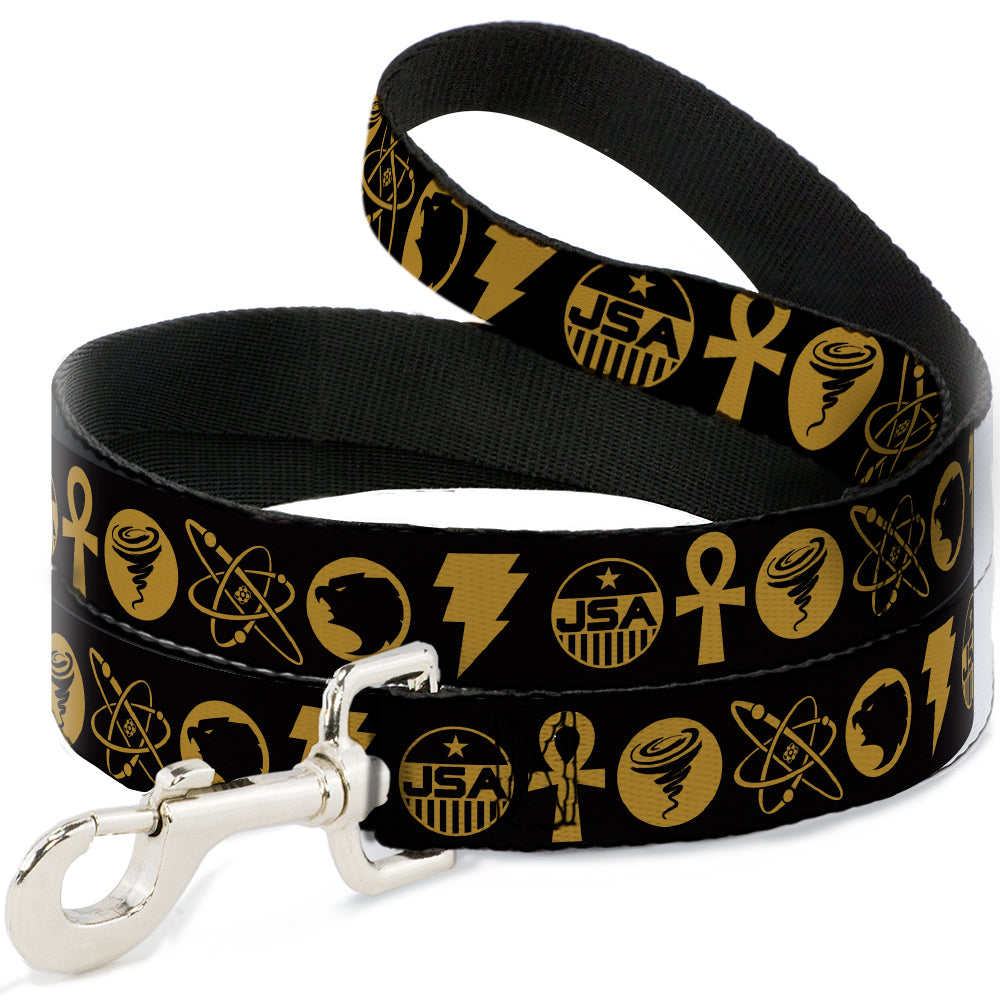 Dog Leash - Black Adam Justice Society Icons Black/Orange 