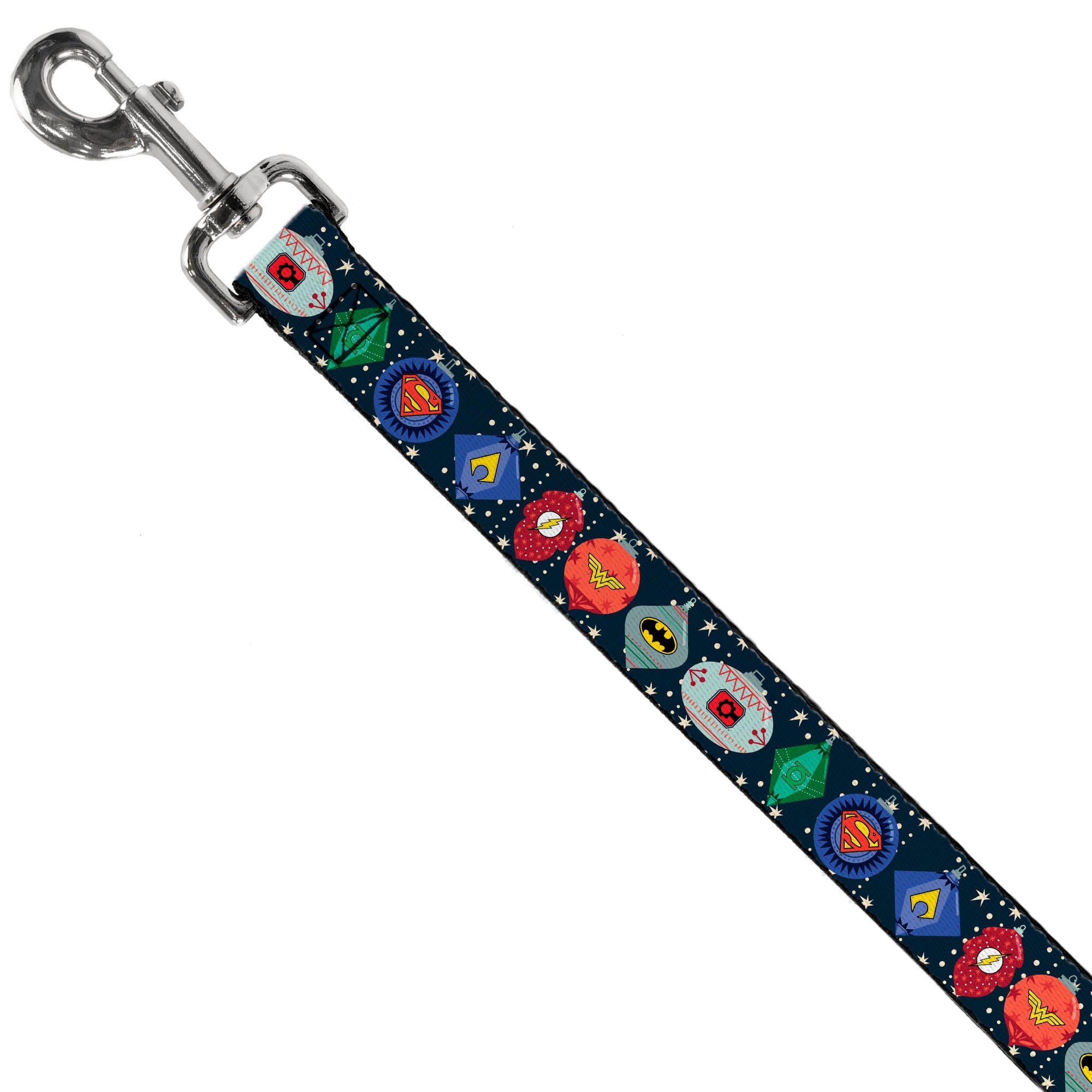Dog Leash - DC Comics Justice League Holiday Ornament Icons and Stars - HT Animal Supply