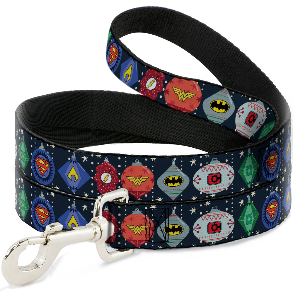 Dog Leash - DC Comics Justice League Holiday Ornament Icons and Stars - HT Animal Supply