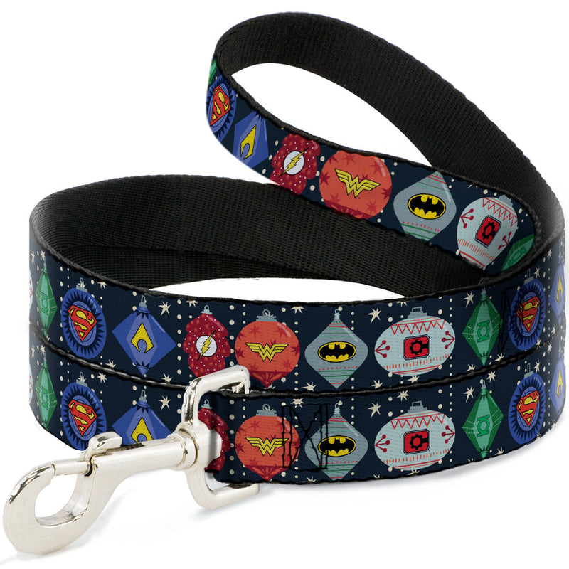 Dog Leash - DC Comics Justice League Holiday Ornament Icons and Stars - HT Animal Supply