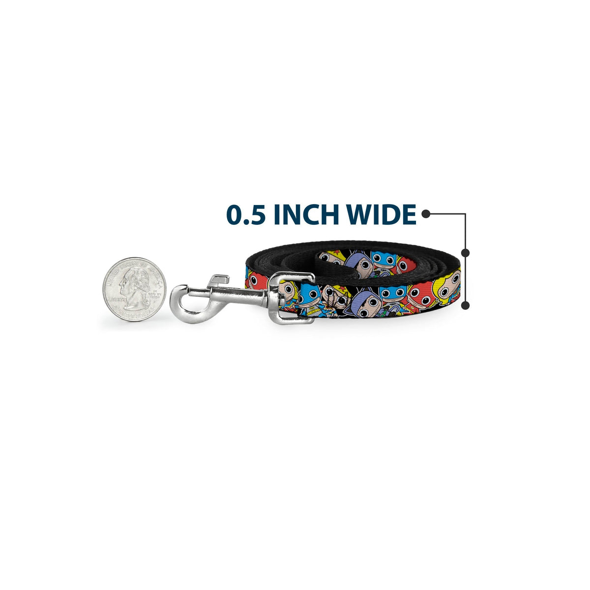 Dog Leash - DC Mini Group Stacked Black 