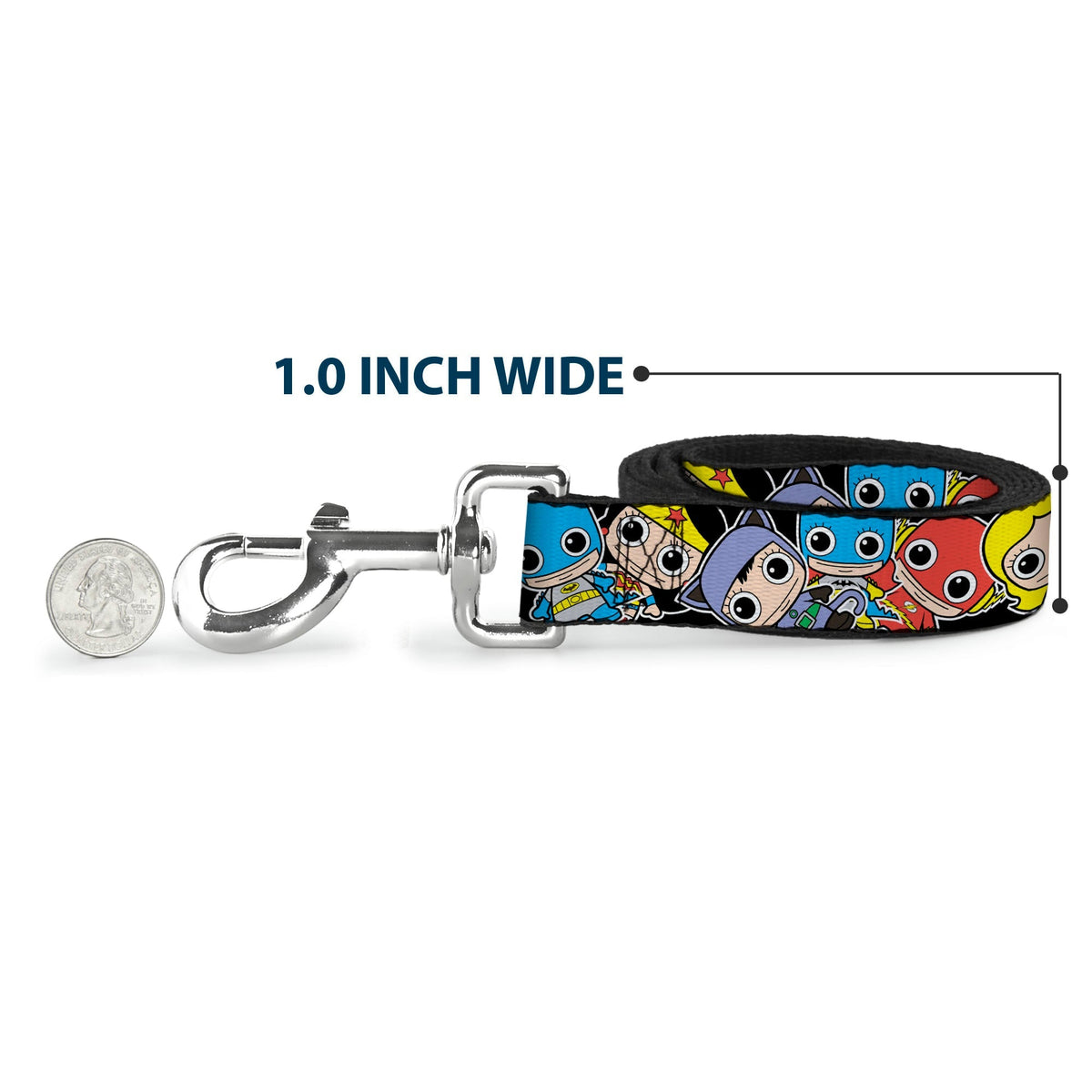 Dog Leash - DC Mini Group Stacked Black 
