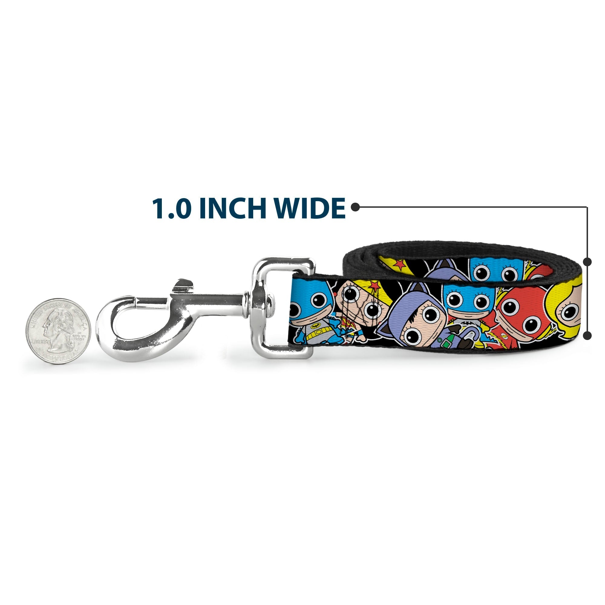 Dog Leash - DC Mini Group Stacked Black 