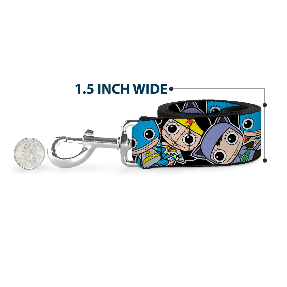 Dog Leash - DC Mini Group Stacked Black 