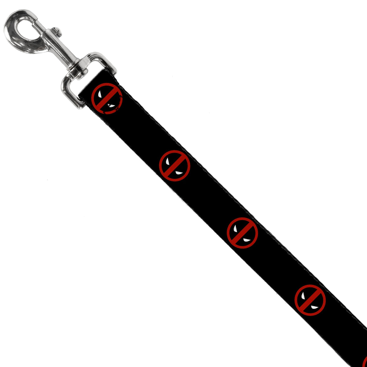Dog Leash - Deadpool Logo Black/Red/White 