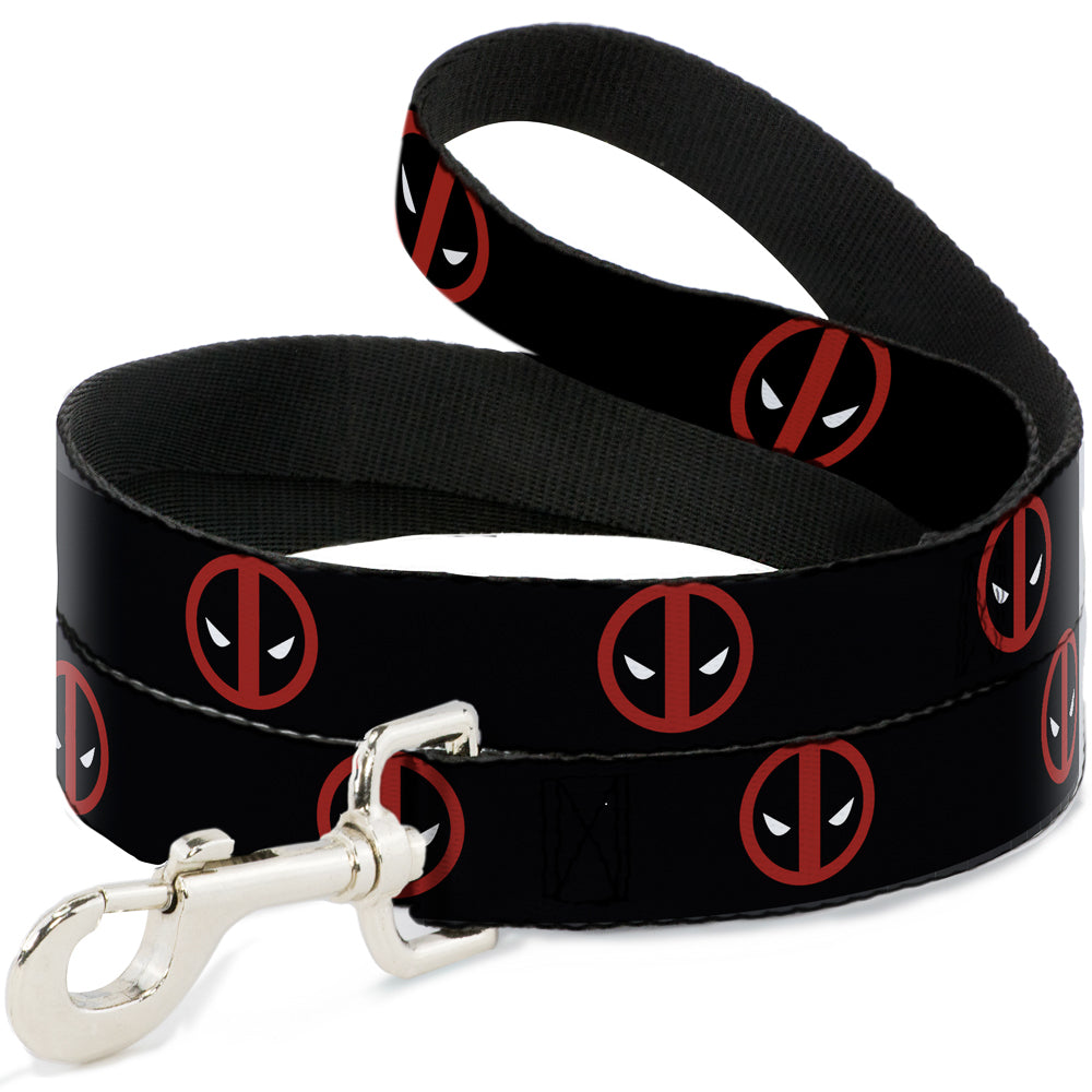 Dog Leash - Deadpool Logo Black/Red/White 