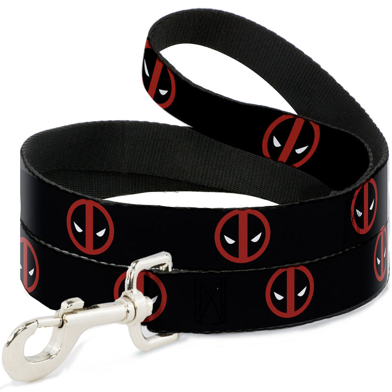 Dog Leash - Deadpool Logo Black/Red/White 