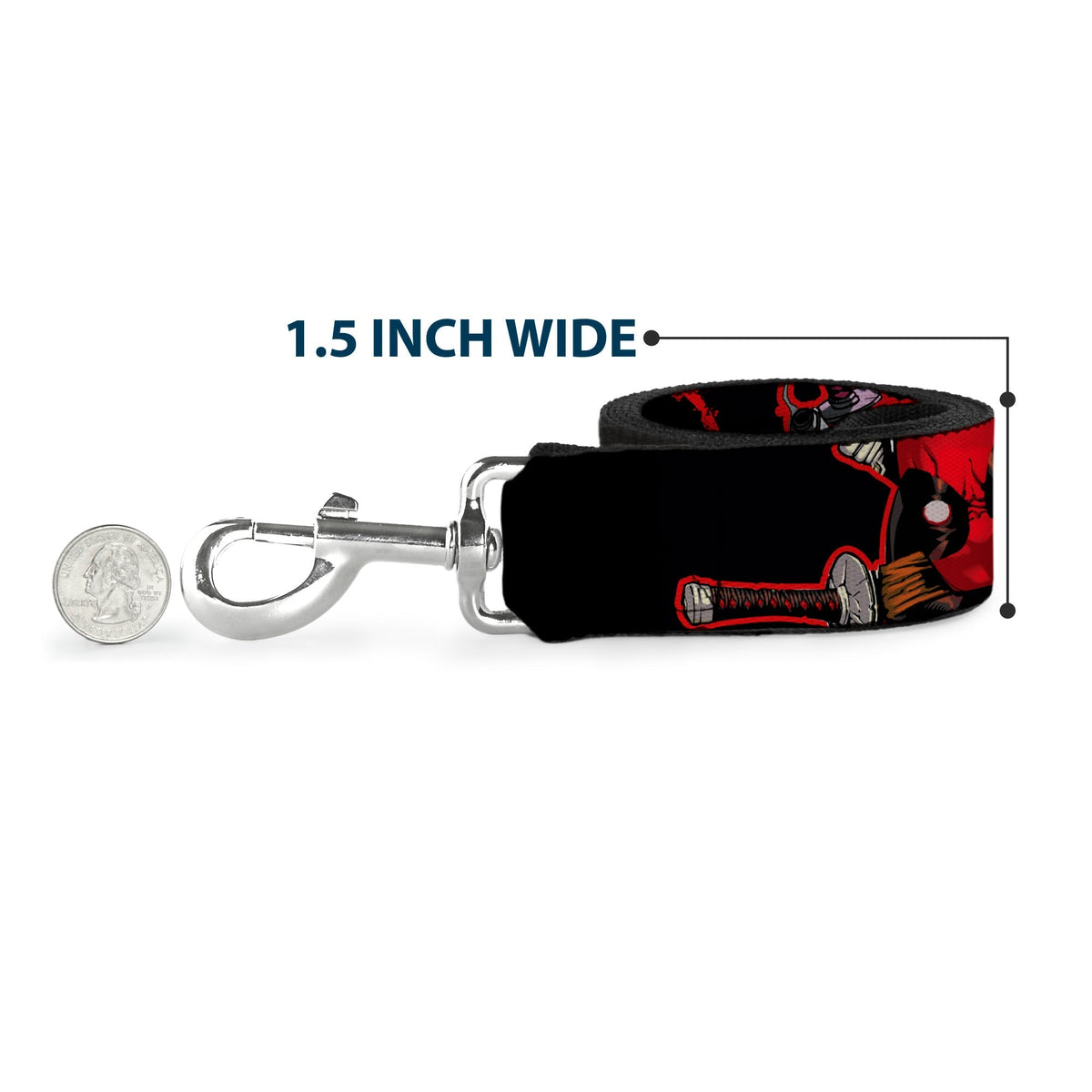 Dog Leash - Deadpool 2-Action Poses/Splatter Logo Black/Red/White 