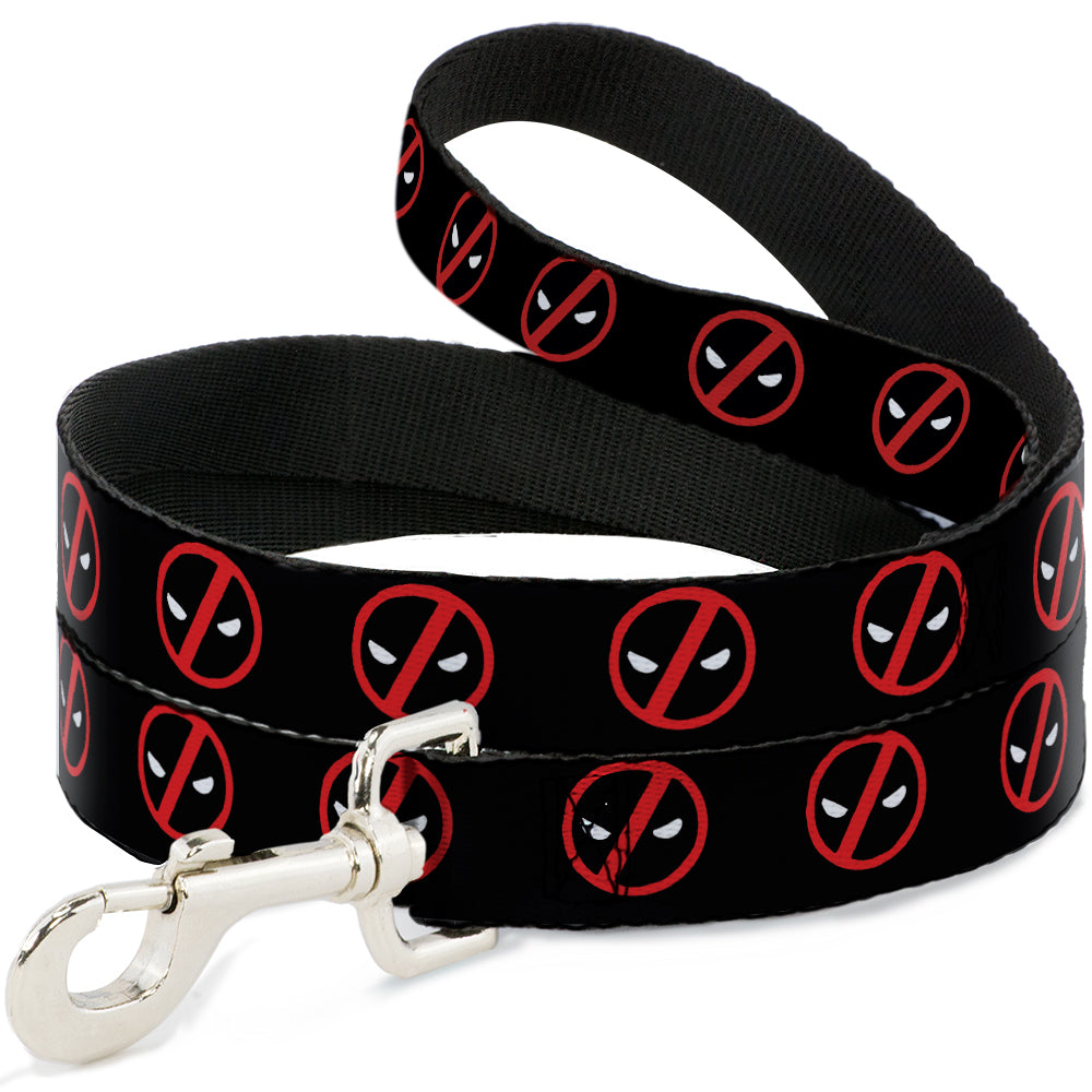 Dog Leash - Deadpool Logo2 Black/Red/White - HT Animal Supply