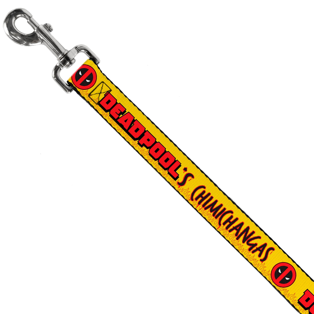 Dog Leash - DEADPOOLS CHIMICHANGAS Flames Yellow/Black/Red 