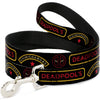 Dog Leash - DEADPOOLS CHIMICHANGAS and Logo Black/Gold/Red