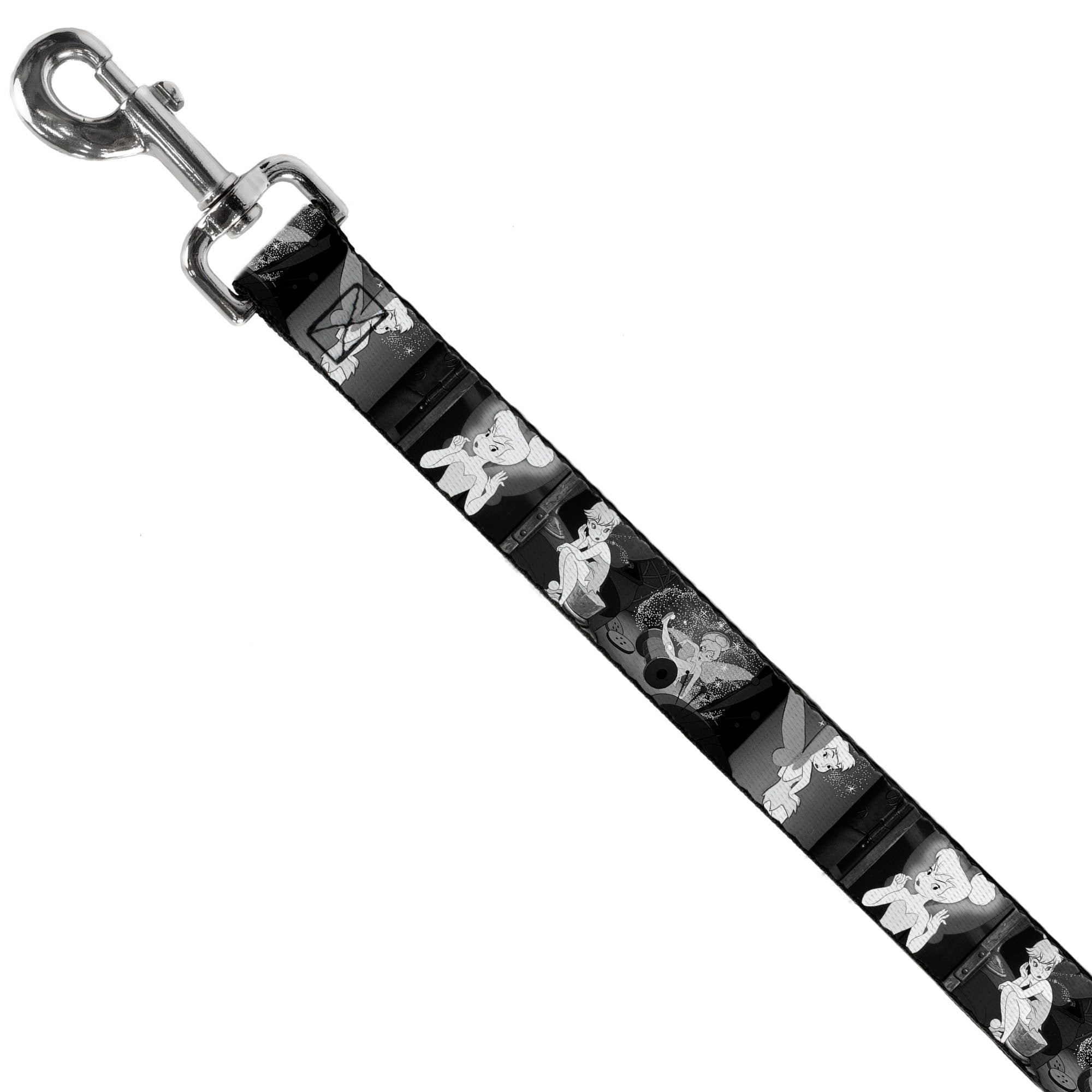 Dog Leash - Tinker Bell Scenes Black/White