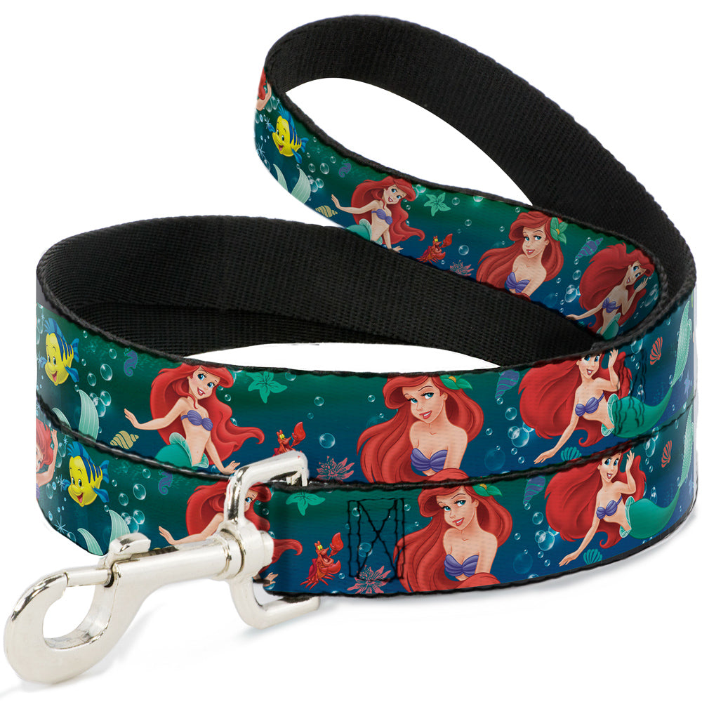 Dog Leash - Ariel Poses w/Flounder Green/Blue Fade 