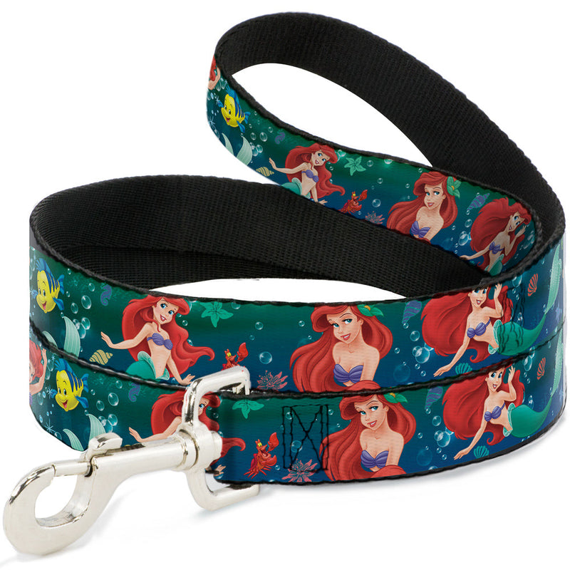 Dog Leash - Ariel Poses w/Flounder Green/Blue Fade 