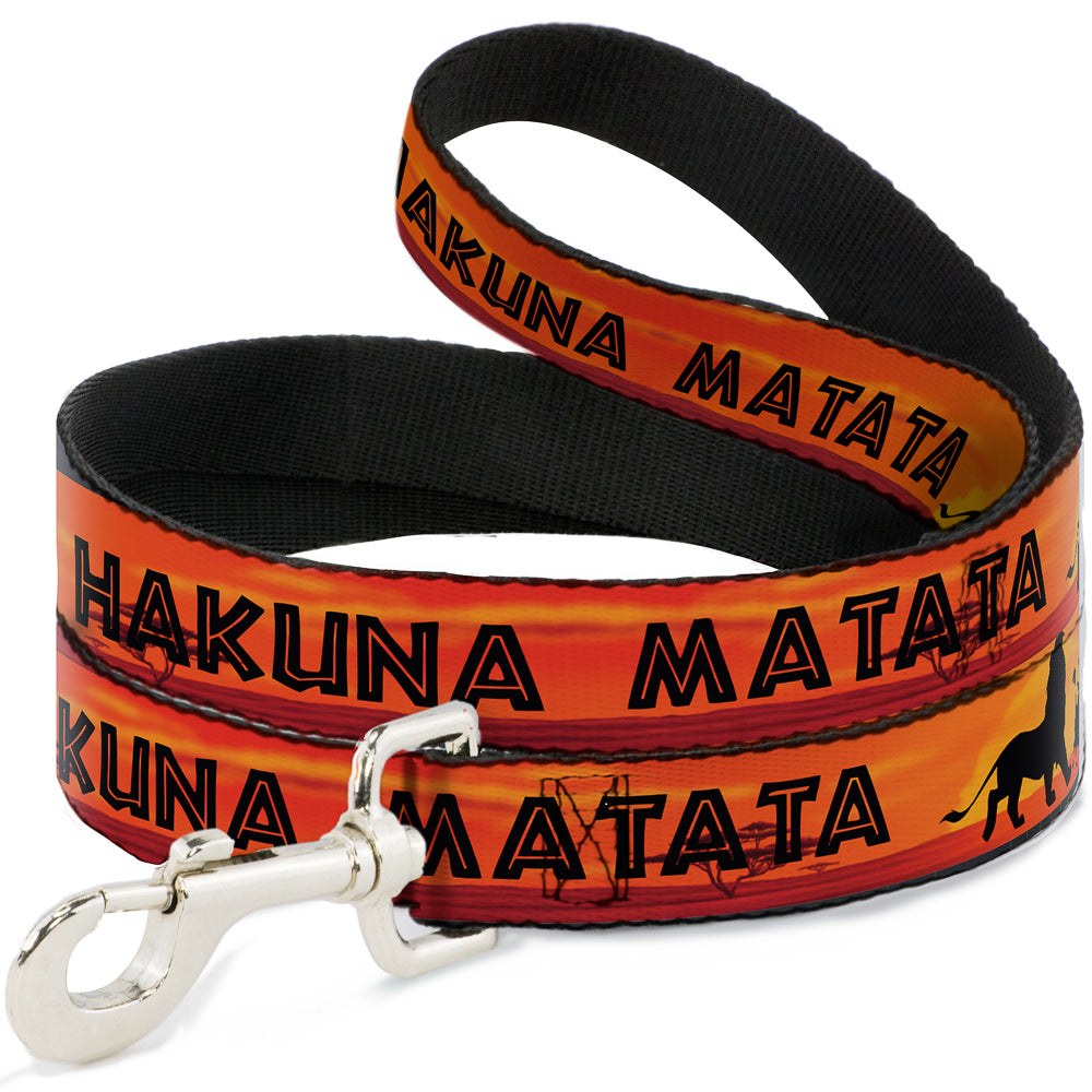 Dog Leash - Lion King HAKUNA MATATA Sunset Oranges/Black 
