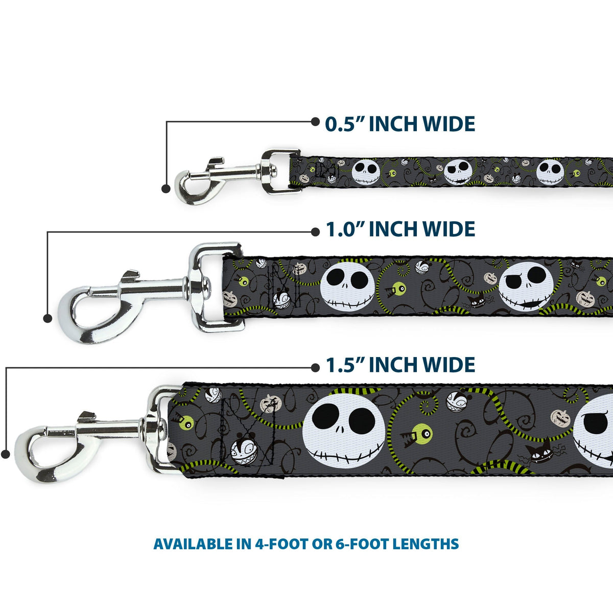 Dog Leash - NBC Jack Poses/Bats Red Stripe 