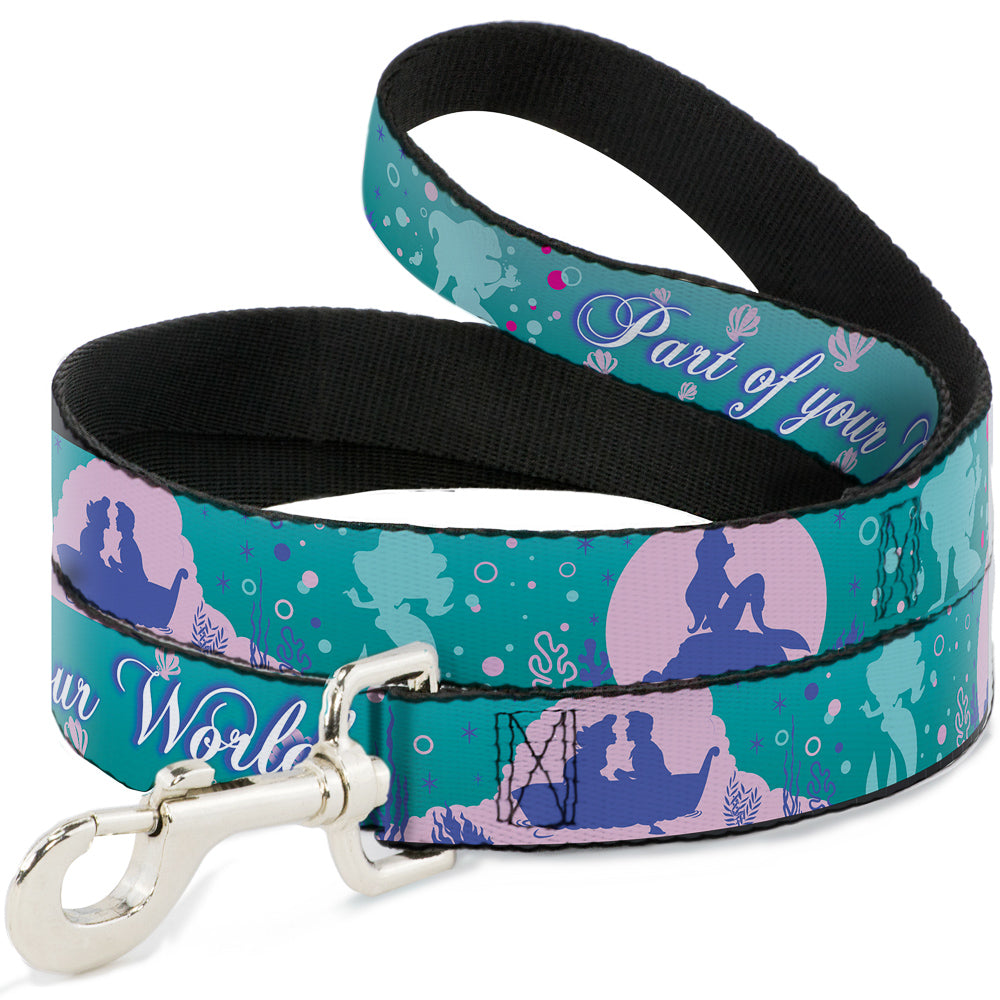 Dog Leash - Little Mermaid Silhouette Scenes PART OF YOUR WORLD Blues 