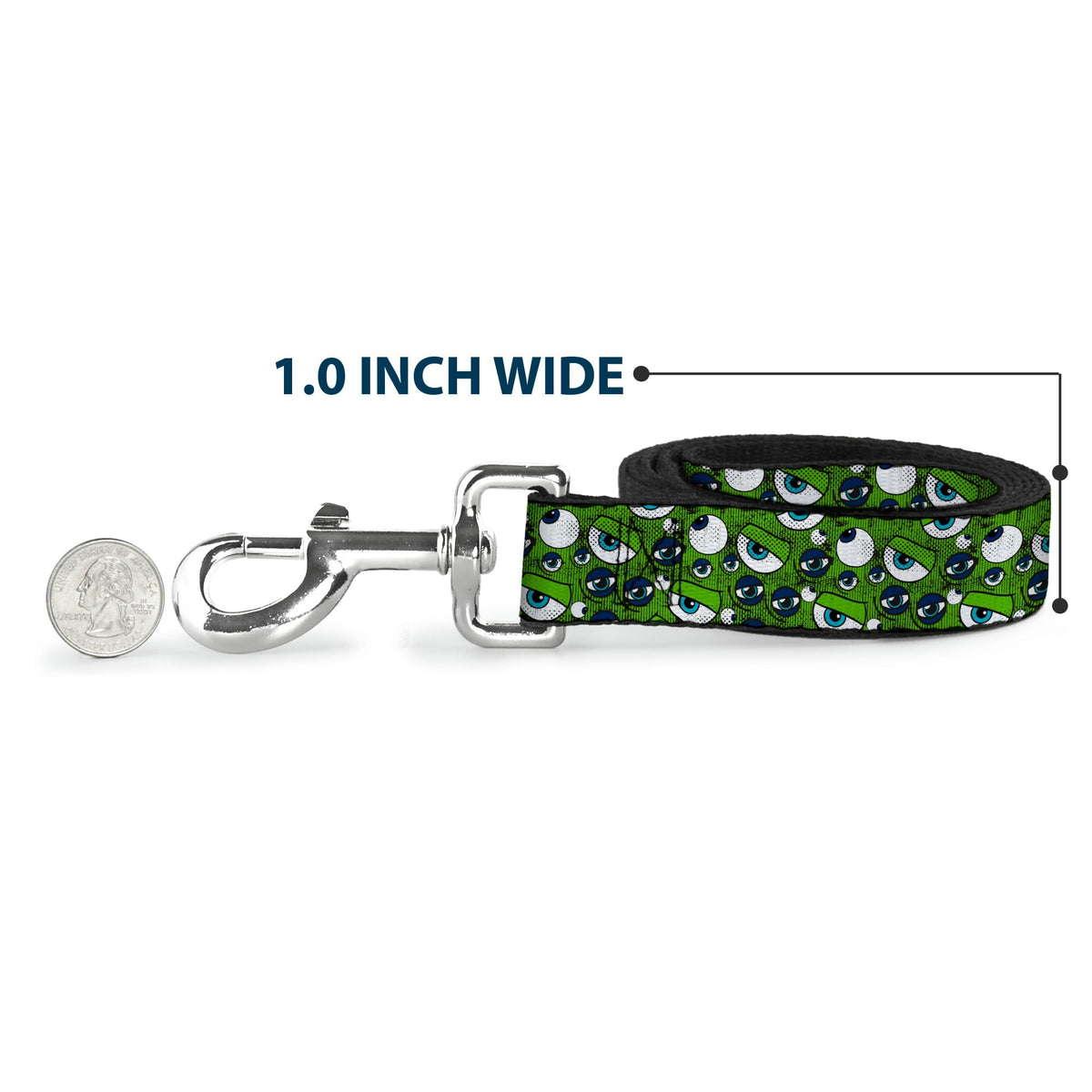 Dog Leash - Monsters Inc. Eye Collage Weathered Greens/Blues 