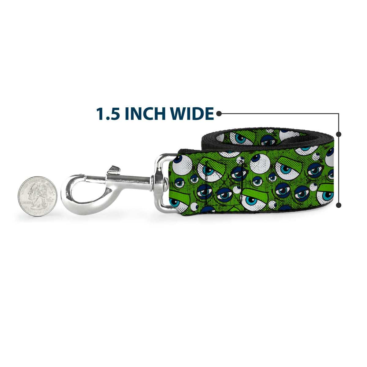 Dog Leash - Monsters Inc. Eye Collage Weathered Greens/Blues 