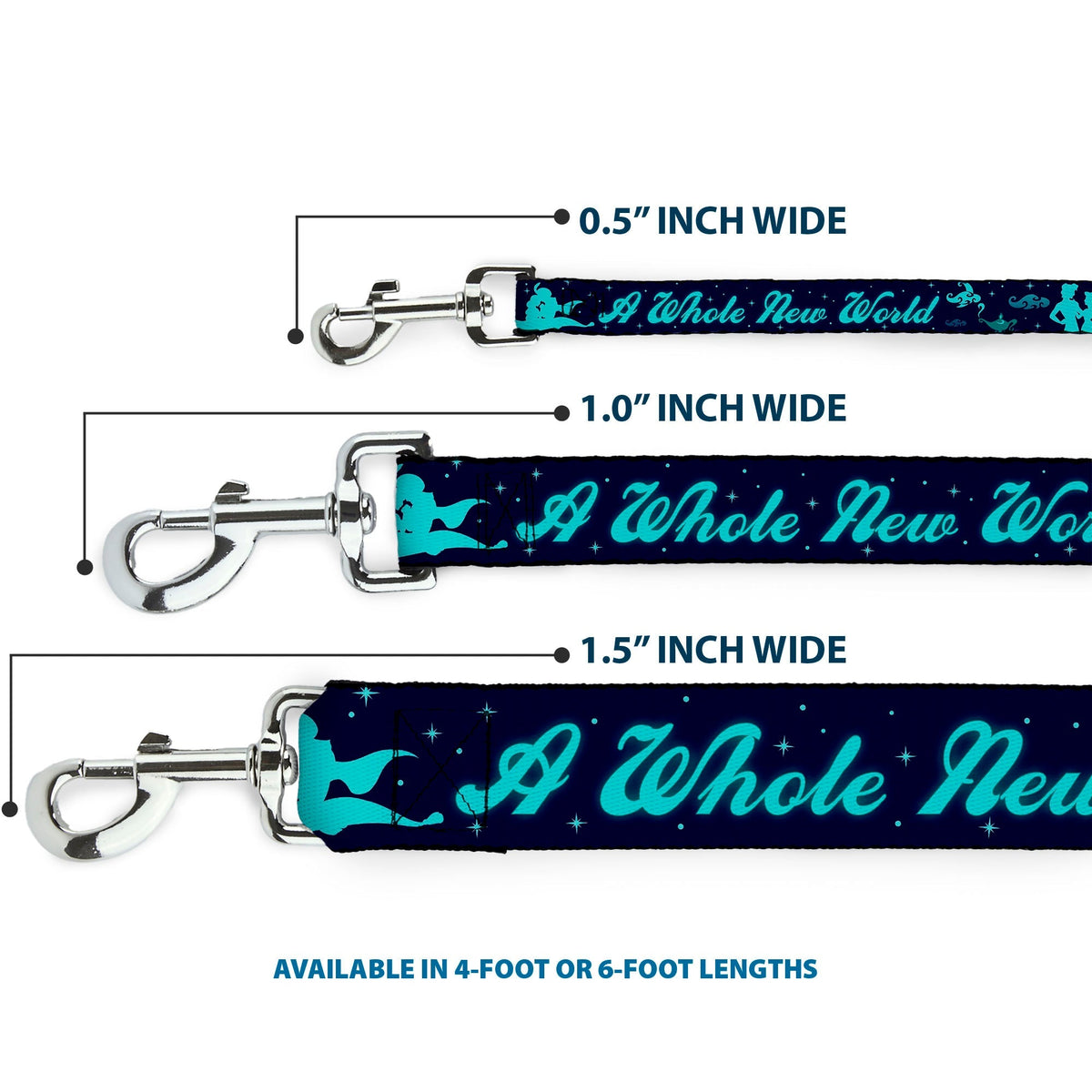 Dog Leash - Aladdin & Jasmine Silhouette A WHOLE NEW WORLD 