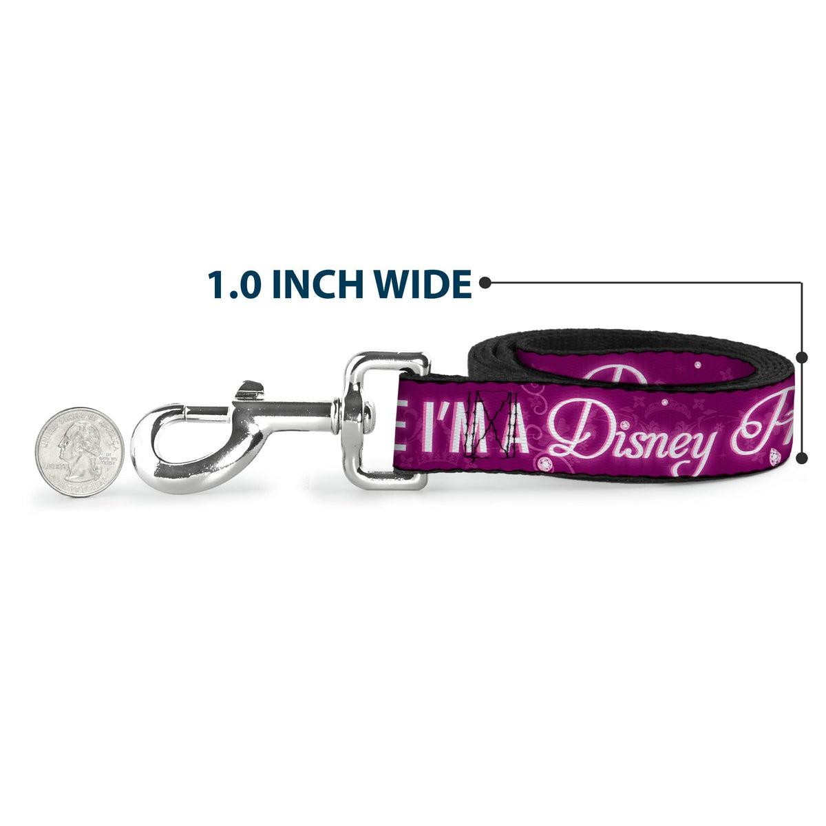 Dog Leash - IM 99.9% SURE IM A DISNEY PRINCESS Pinks/White 