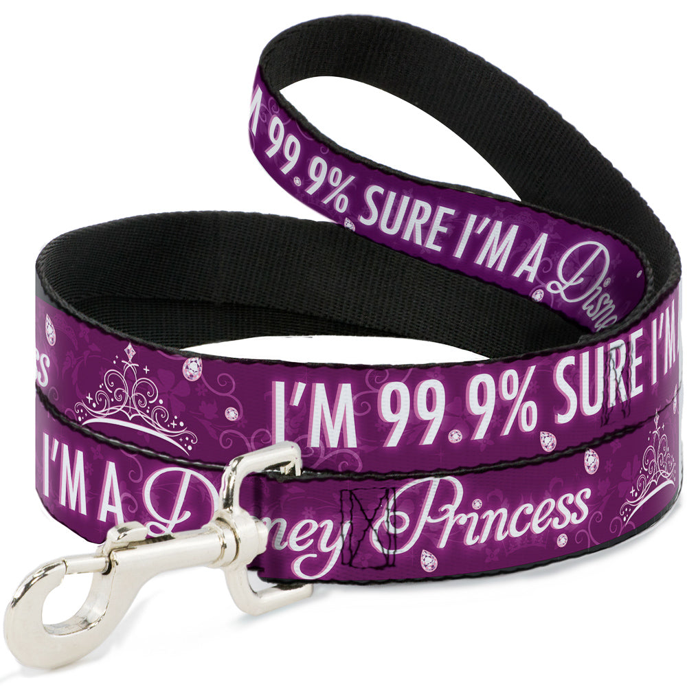 Dog Leash - IM 99.9% SURE IM A DISNEY PRINCESS Pinks/White 