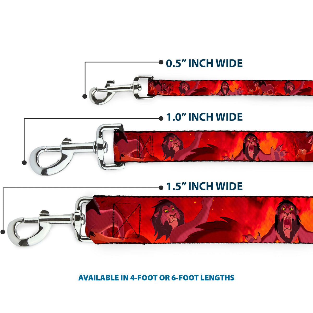 Dog Leash - Simba Scar Battle Scene Fiery Red 