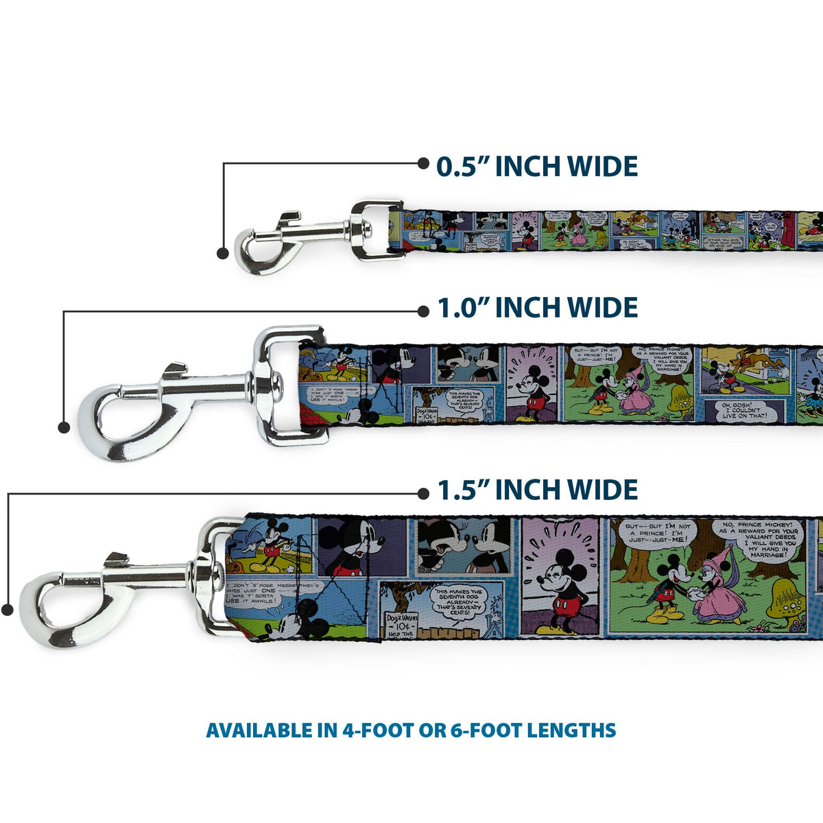 Dog Leash - Mickey & Minnie Comic Strip 