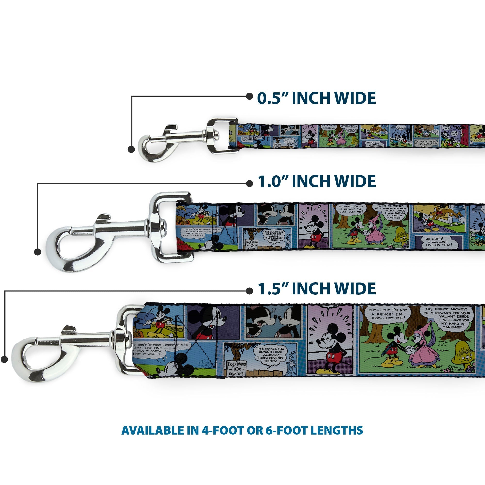 Dog Leash - Mickey & Minnie Comic Strip 
