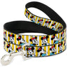 Dog Leash - Minnie Mouse w/Hat Poses Stripe Yellow/White