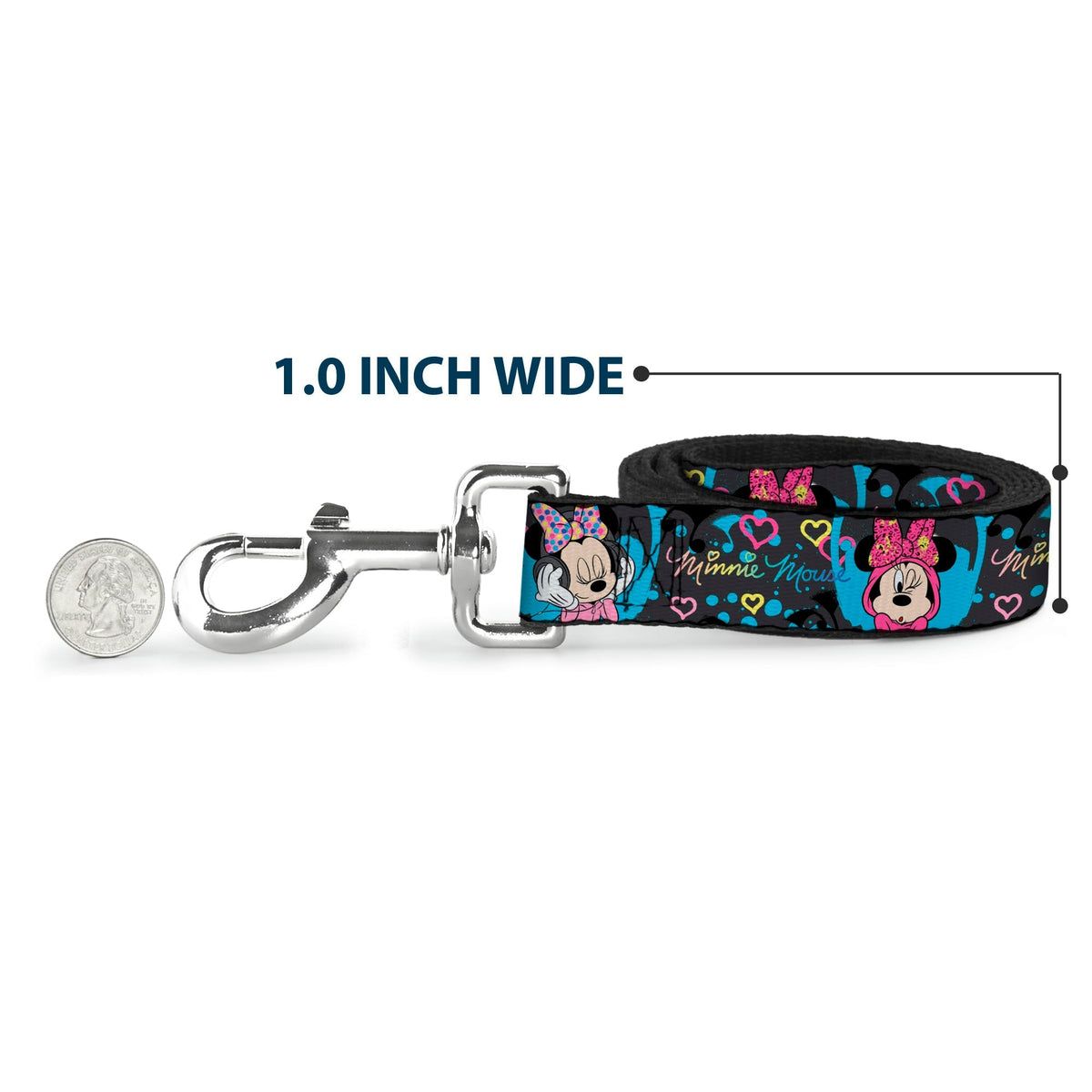 Dog Leash - Minnie Mouse Hoody & Headphone Poses Gray/Multi Color 