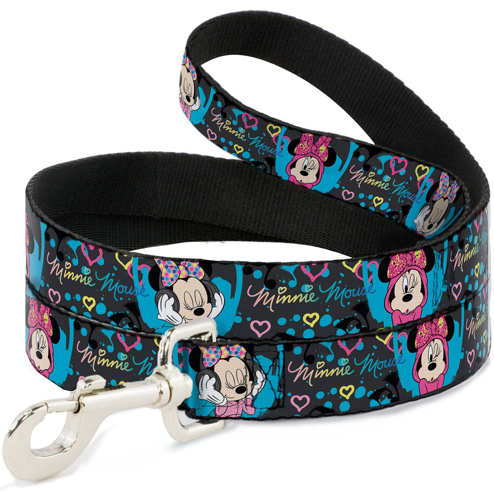 Dog Leash - Minnie Mouse Hoody & Headphone Poses Gray/Multi Color 