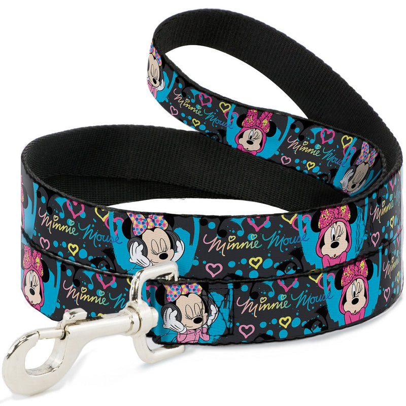 Dog Leash - Minnie Mouse Hoody & Headphone Poses Gray/Multi Color 