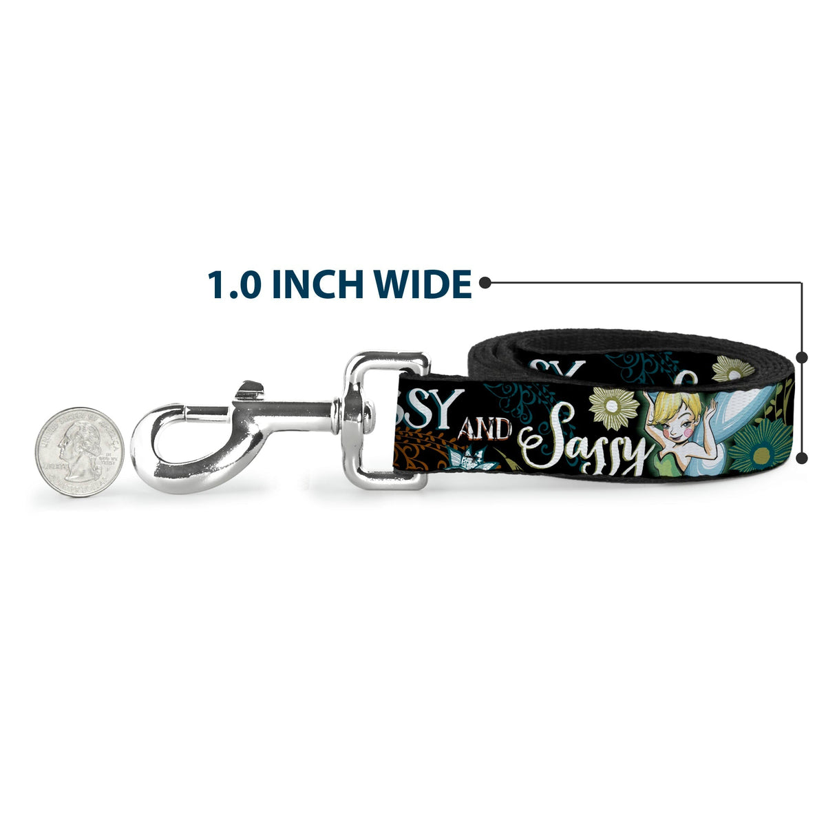 Dog Leash - Tinker Bell Floral Collage CLASSY AND SASSY 