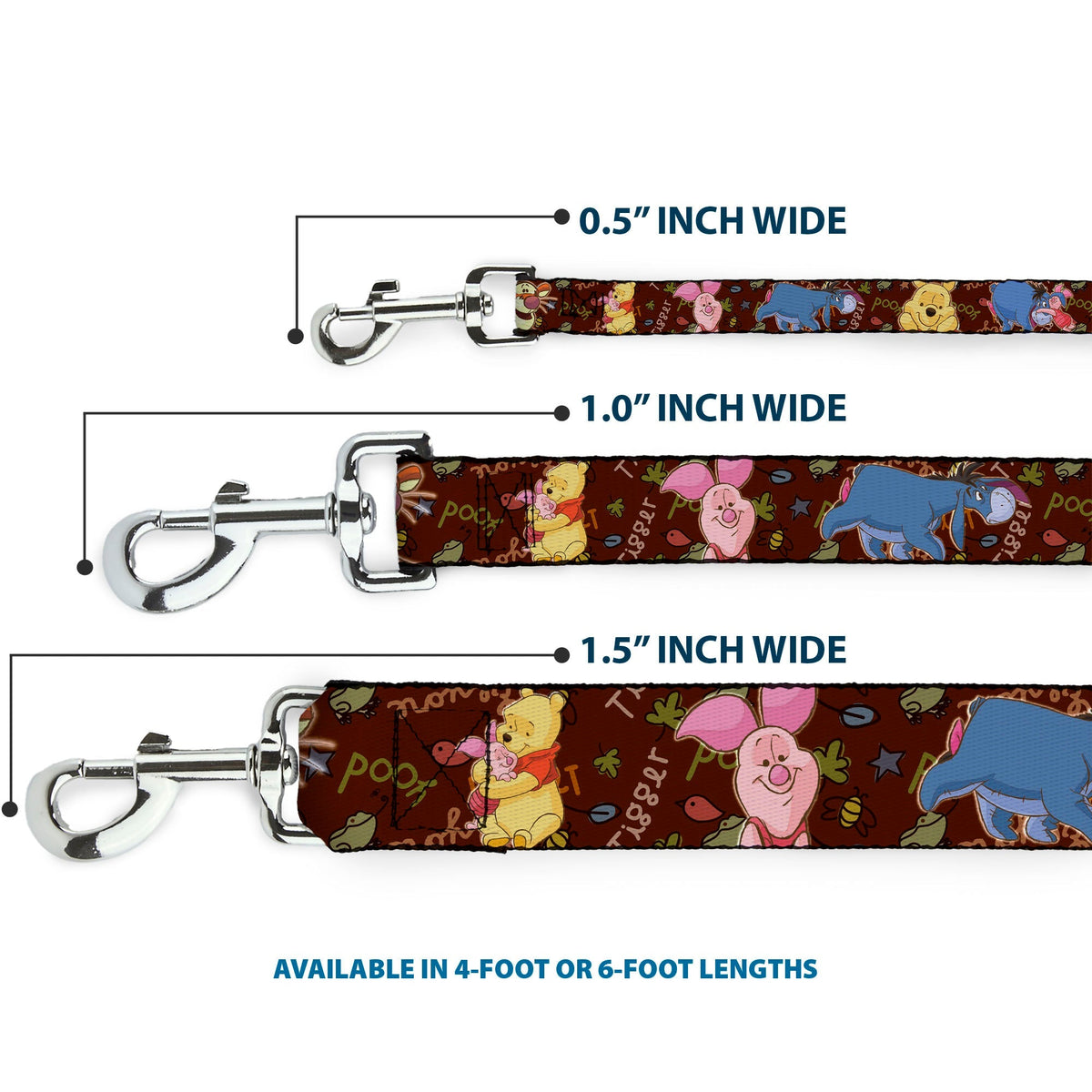 Dog Leash - Winnie the Pooh Character Poses 